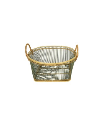 CESTA BAMBÚ MEDULA AZUL D50/37X37X24 CM