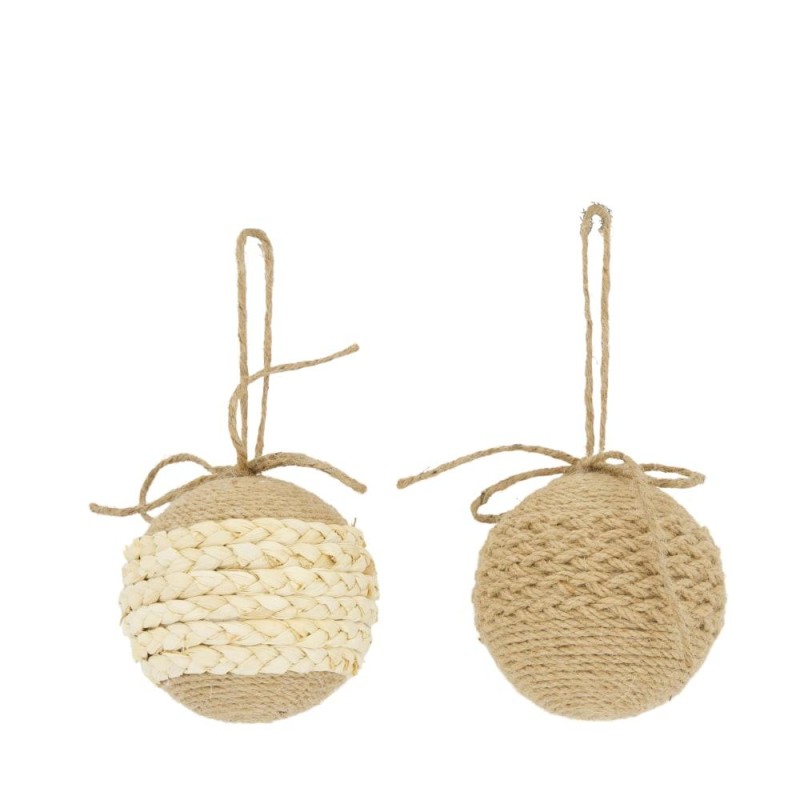 BOLA COLGANTE YUTE NATURAL Ø9 CM 1 PZ