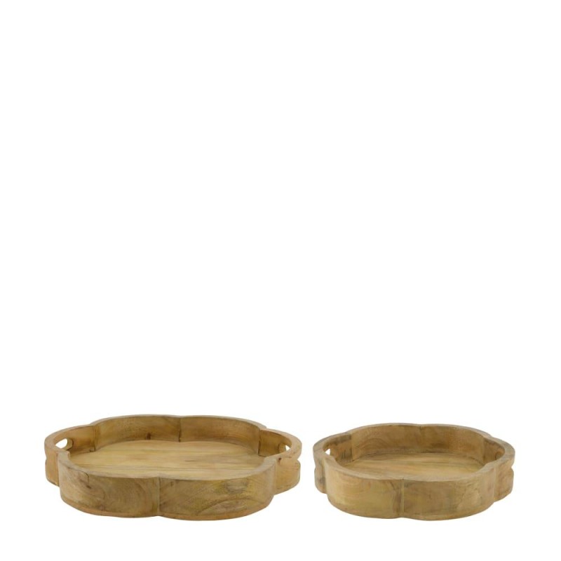 BANDEJA MADERA MANGO ASA D38X5 CM SET2