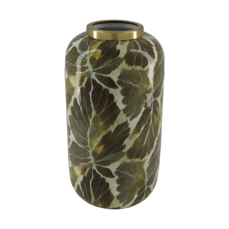 JARRON PATRON HOJAS VERDES D17X31.5 CM