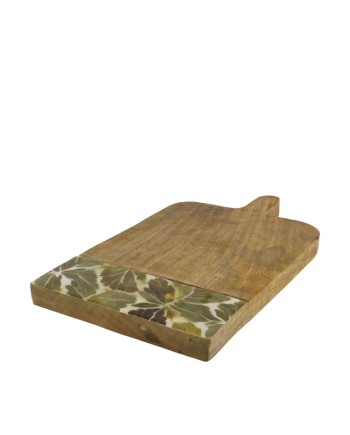 TABLA MADERA MANGO PATRON HOJAS 38X22X2.5 CM
