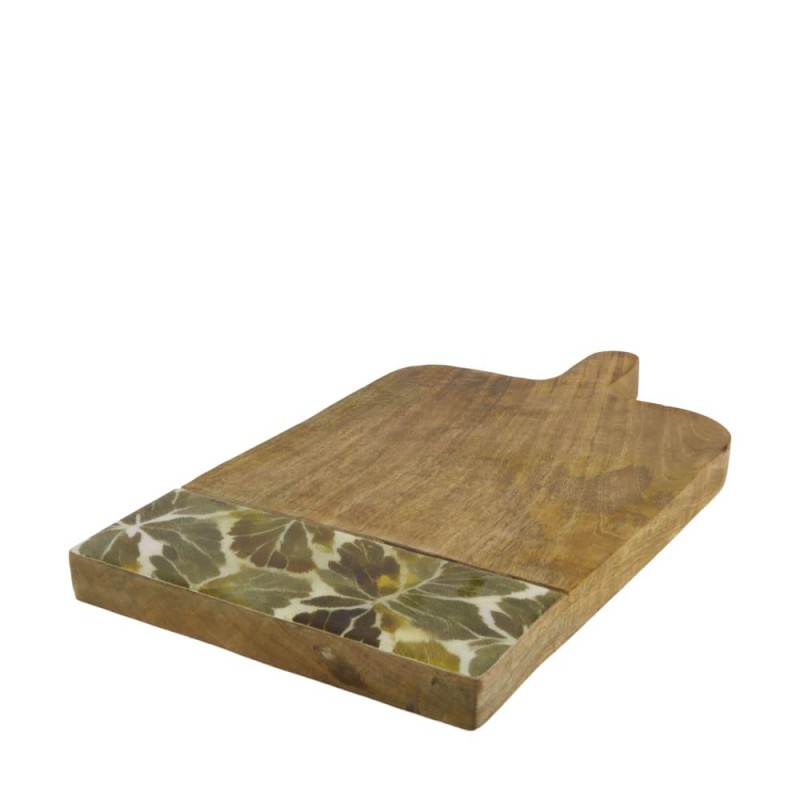 TABLA MADERA MANGO PATRON HOJAS 38X22X2.5 CM