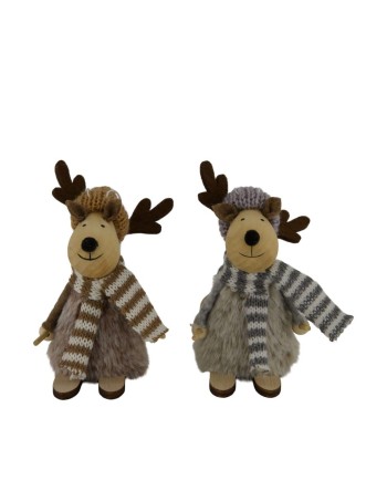 FIGURA RENO ESQUIADOR 13X5X11 CM 1 PZ