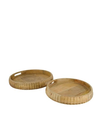 BANDEJA MADERA MANGO ASA D38X5.5 CM SET2