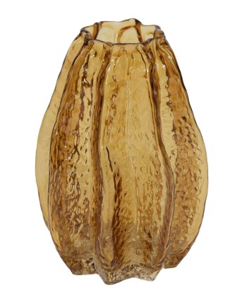 JARRÓN CRISTAL AMBAR D14X20.5 CM