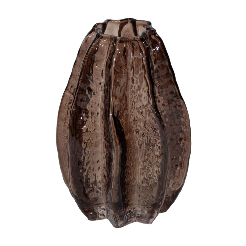 JARRÓN CRISTAL MARRÓN D14X20.5 CM