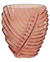 JARRÓN CRISTAL HOJA ROSA 18X11X21 CM