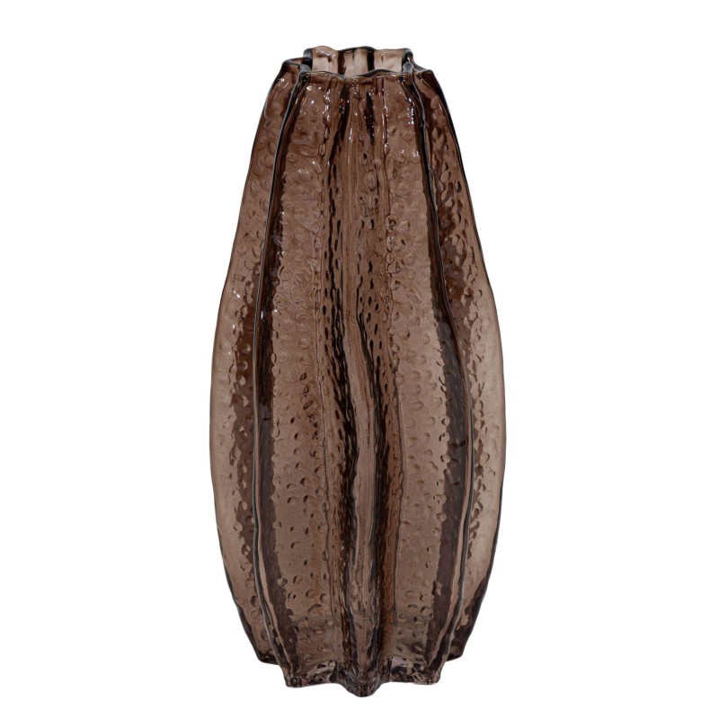 JARRÓN CRISTAL MARRÓN D16X34.5 CM