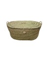 BAÚL ESPARTO METAL OVAL 70X45X30 CM