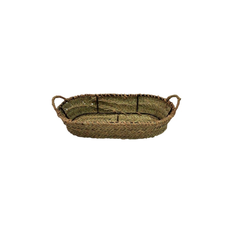 CESTA ESPARTO METAL OVAL 53X27X11 CM