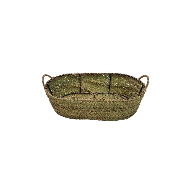 CESTA ESPARTO METAL OVAL 58X33X17 CM