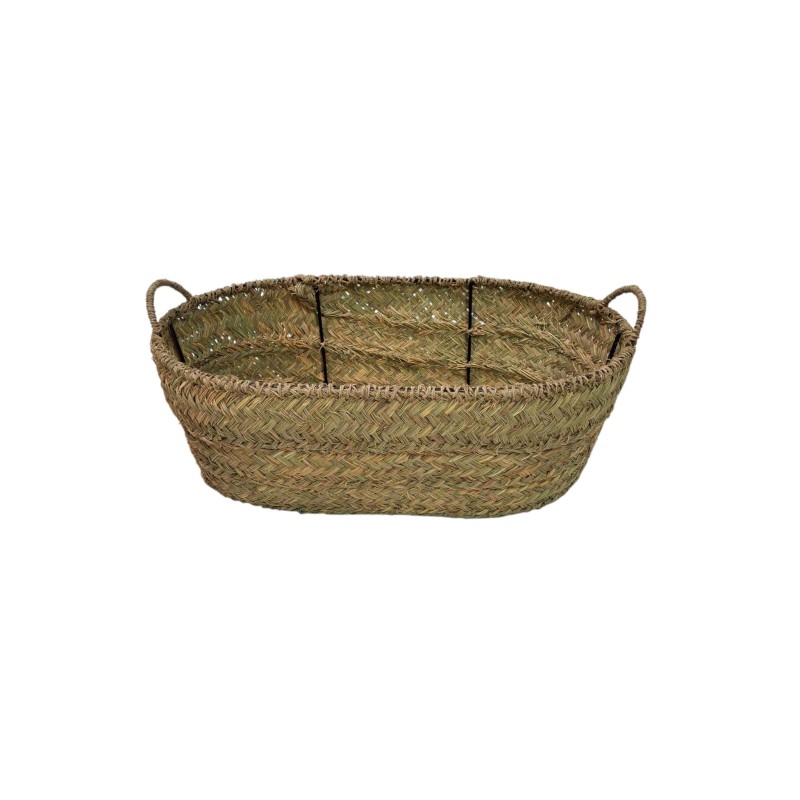 CESTA ESPARTO METAL OVAL 64X39X22 CM