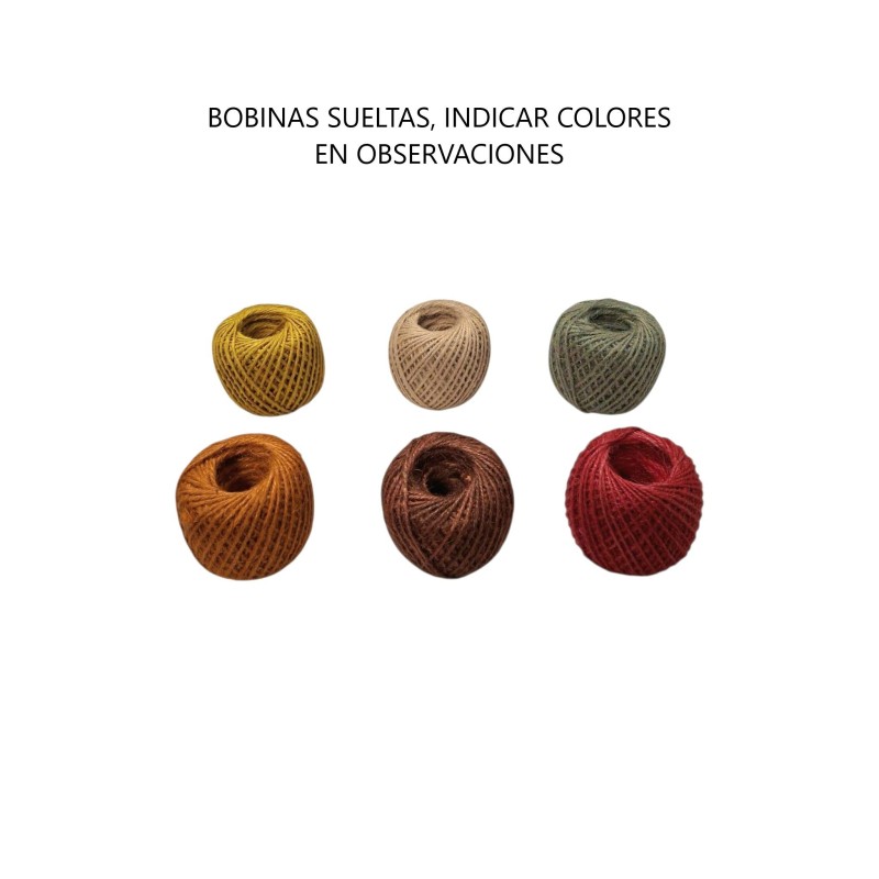 BOBINA CORDEL YUTE COLORES 1.5 MM 100 GR SURTIDOS
