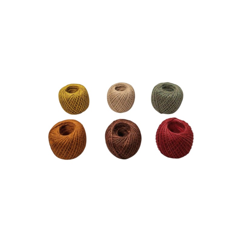 BOBINA CORDEL YUTE COLORES 1.5 MM 100 GR PACK6