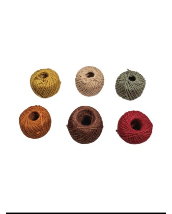 BOBINA CORDEL YUTE COLORES 1.5 MM 60 GR PACK6