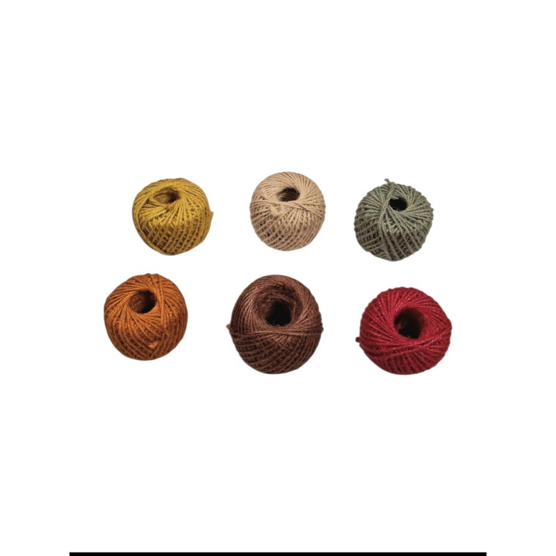 BOBINA CORDEL YUTE COLORES 1.5 MM 60 GR PACK6