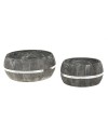 MACETERO MADERA REDONDO SET2 D28X12 CM
