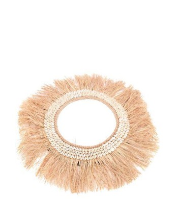 ESPEJO RAFIA CON CONCHAS Ø61CM