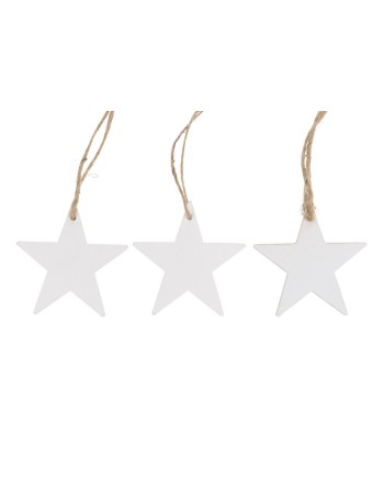 ESTRELLA MADERA BLANCA 7X7 CM 10 PZS
