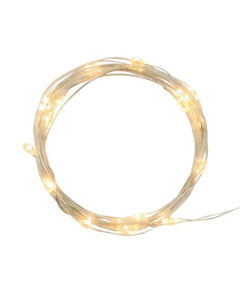 GUIRNALDA 20 LEDS CÁLIDO 2MT PILAS BOTÓN