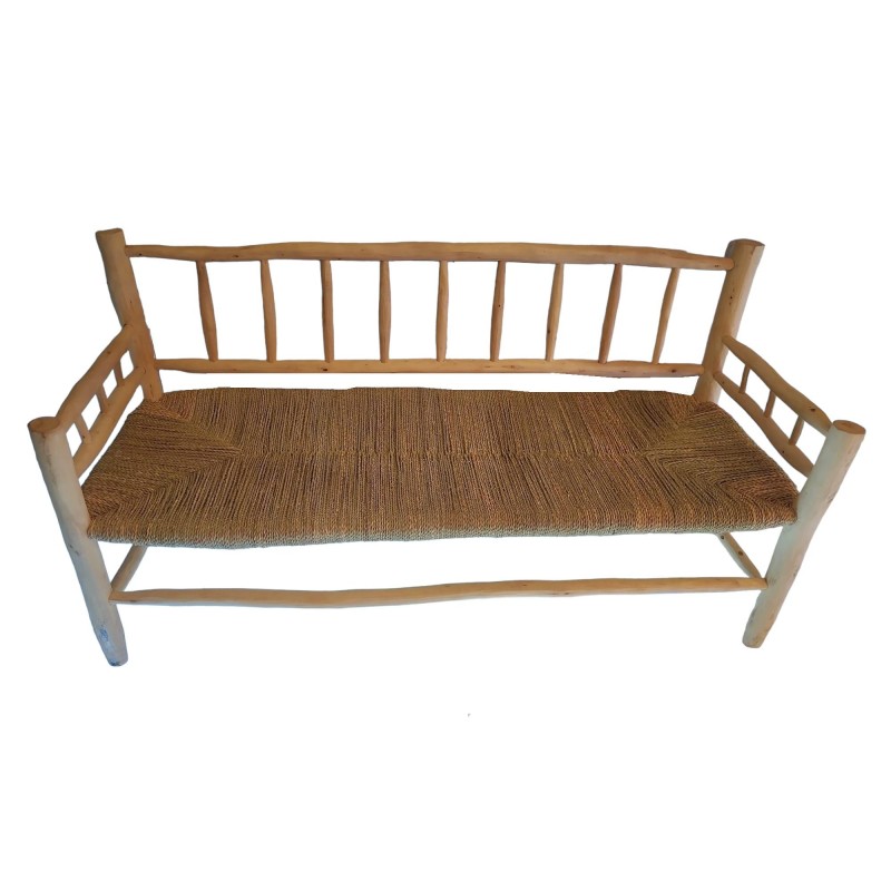 SOFÁ CUERDA RESPALDO MADERA 160X64X42/85