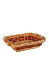 BANDEJA MIMBRE RECTANGULAR BEIG 31X25X8.5 CM