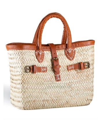 BOLSO PALMA RECTANGULAR CIERRE HEBILLA PIEL 30X25X16 CM