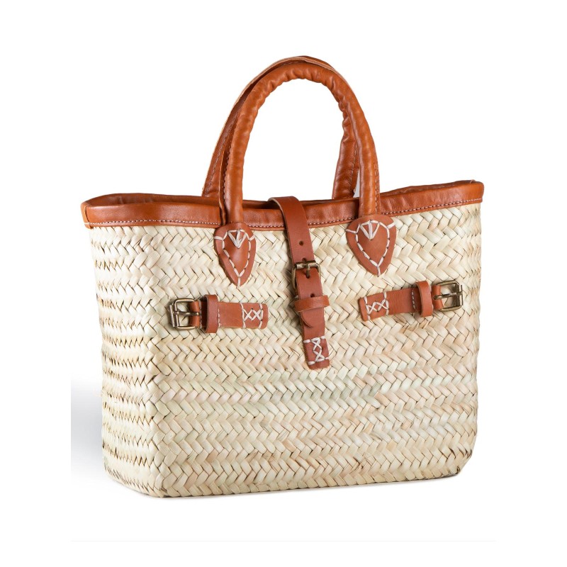 BOLSO PALMA RECTANGULAR CIERRE HEBILLA PIEL 30X25X16 CM