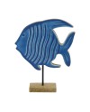 FIGURA PEZ MADERA AZUL 17X5X21 CM