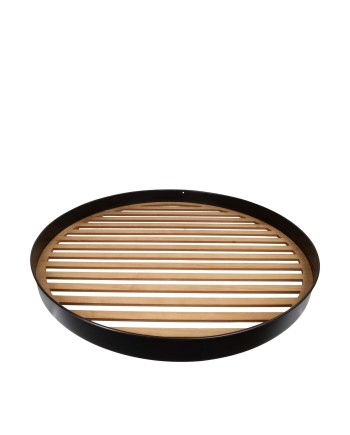 PLATO METAL LÁMINAS MADERA D118X10 CM