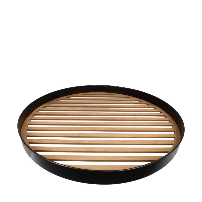 PLATO METAL LÁMINAS MADERA D118X10 CM