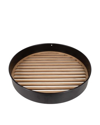 PLATO METAL LÁMINAS MADERA D58X9 CM