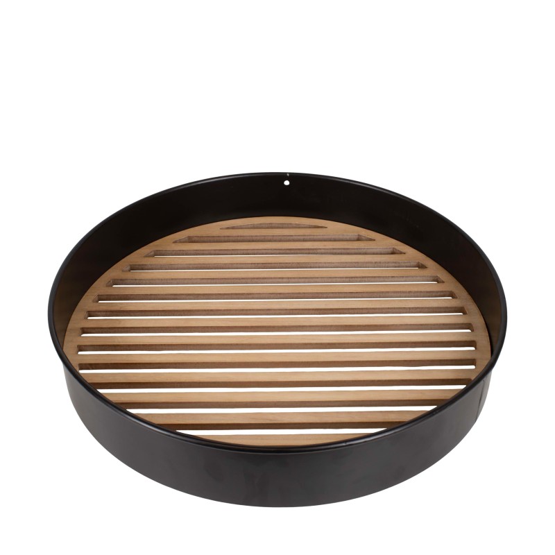 PLATO METAL LÁMINAS MADERA D58X9 CM