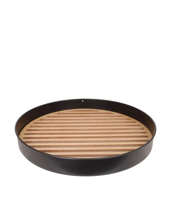 PLATO METAL LÁMINAS MADERA D78X9 CM SURT