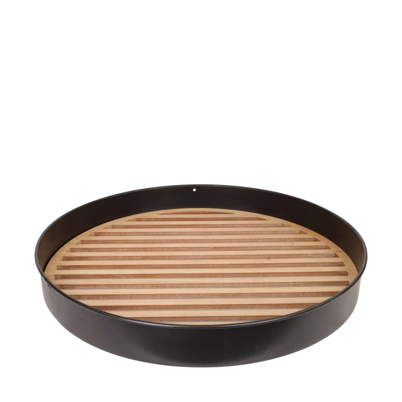 PLATO METAL LÁMINAS MADERA D78X9 CM SURT