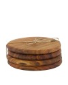 POSAVASOS MADERA ACACIA TRATADA D10X4 CM 4 PZS