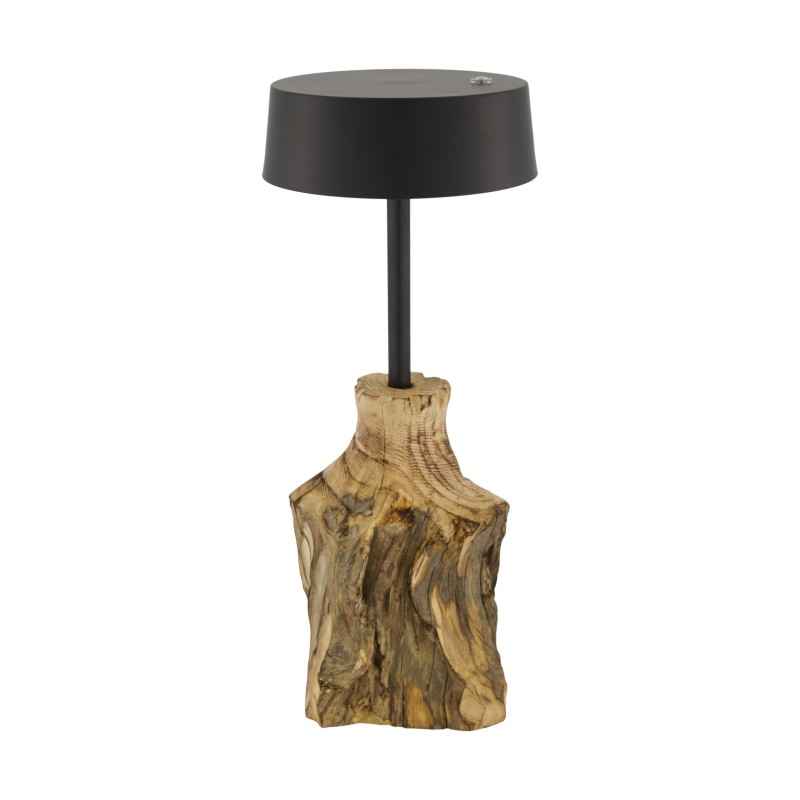 LÁMPARA DE MESA MADERA METAL 15X15X41 CM