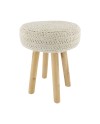 TABURETE MACRAMÉ BLANCO 30X30X42 CM