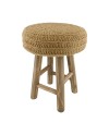 TABURETE MACRAMÉ MARRÓN 30X30X42 CM
