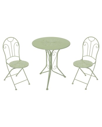 MESA Y SILLAS METAL VERDE D59X70 CM