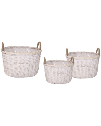 CESTA MIMBRE BLANCA OVAL 36X28X25 CM