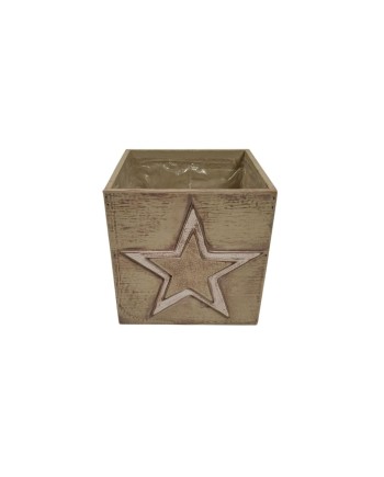 CAJÓN MADERA ESTRELLA 18X18X18 CM
