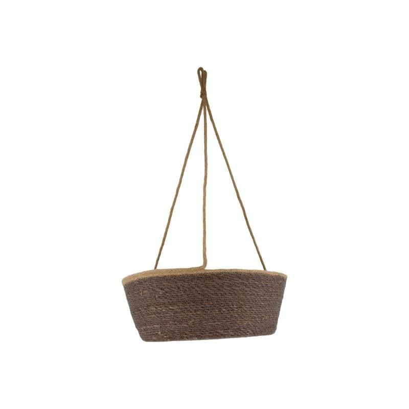MACETERO COLGANTE SEAGRASS GRIS Ø38x14cm