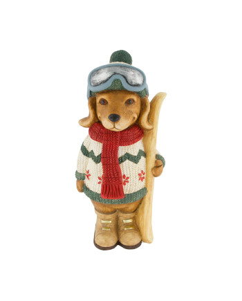 FIGURA PERRO ESQUIS MAGNESIO 22X22X45 CM