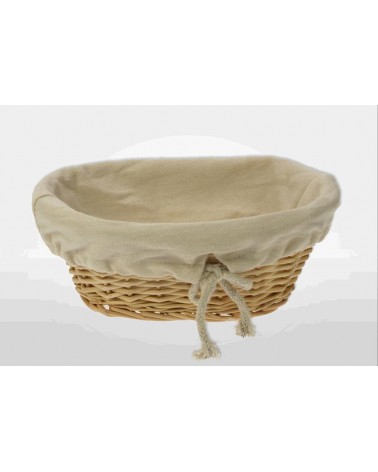 PANERA MIMBRE OVAL FORRADA TELA 22X16X9 CM