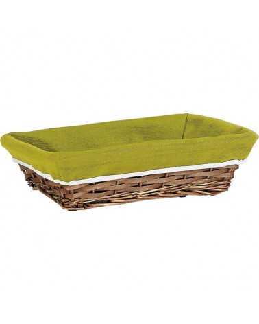 BANDEJA MIMBRE FORRO VERDE 38X28X10