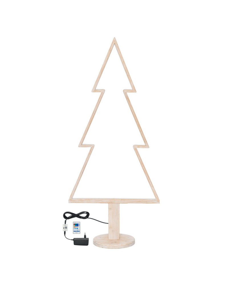 ARBOL DE NAVIDAD MADERA CON LUZ RGB 145 CM