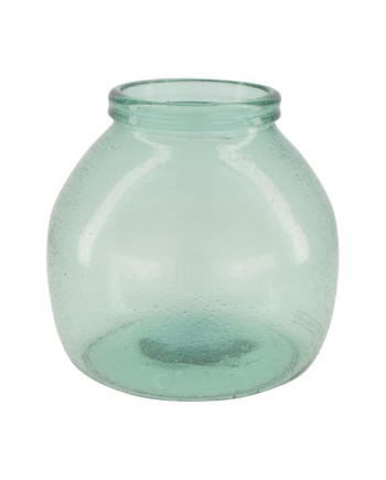 JARRÓN CRISTAL RECICLADO VERDE Ø21x20cm