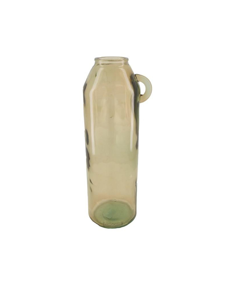 JARRÓN CRISTAL RECICLADO BEIGE Ø17x45cm