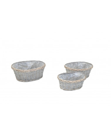 CESTA MIMBRE GRIS OVAL 28X20X12 CM